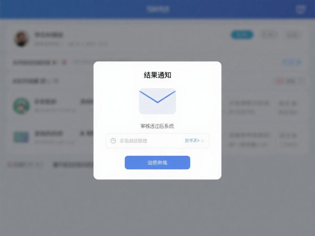 结果通知：审核通过后，系统会通过站内信或短信通知用